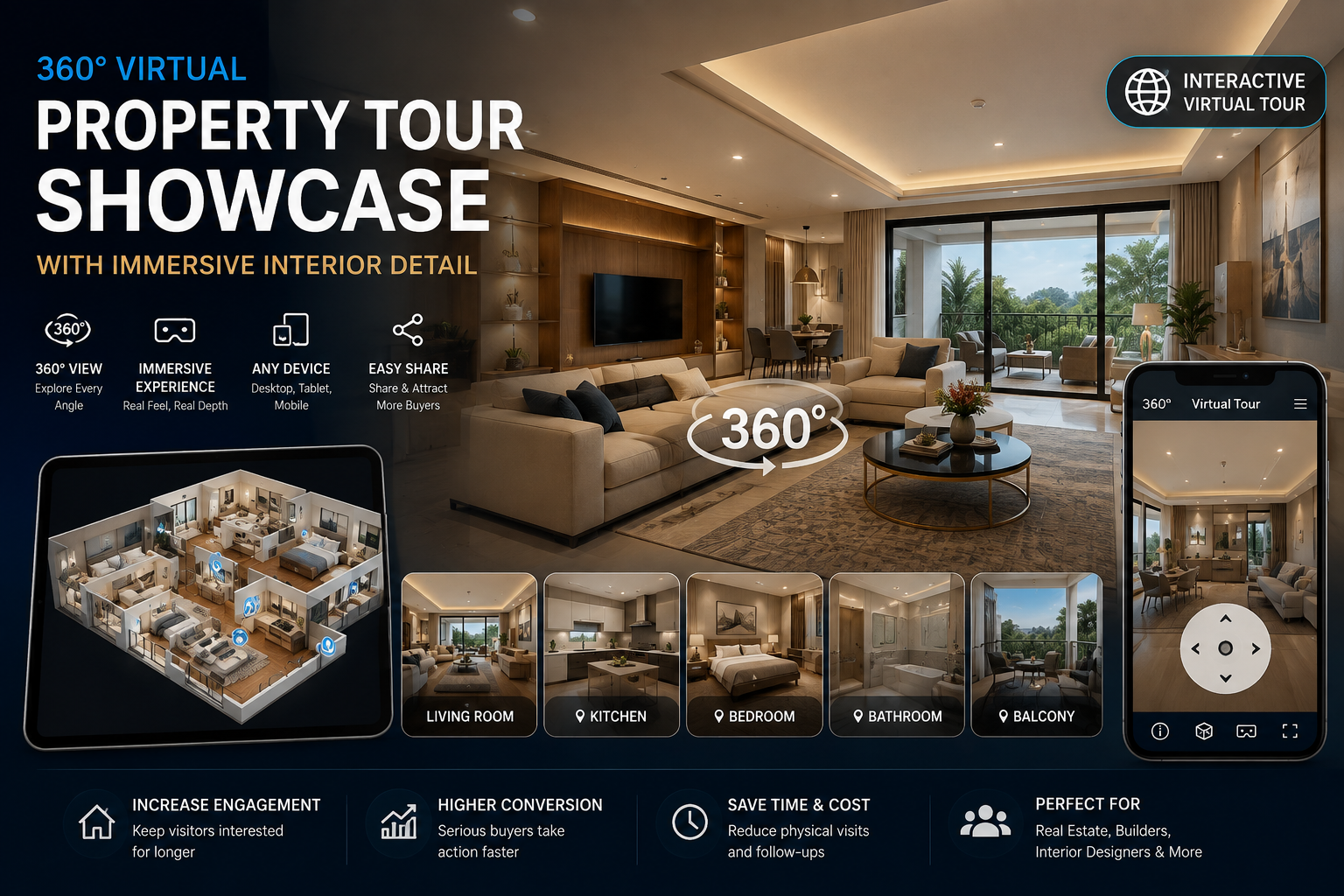 360 virtual property tour showcase with immersive interior detail