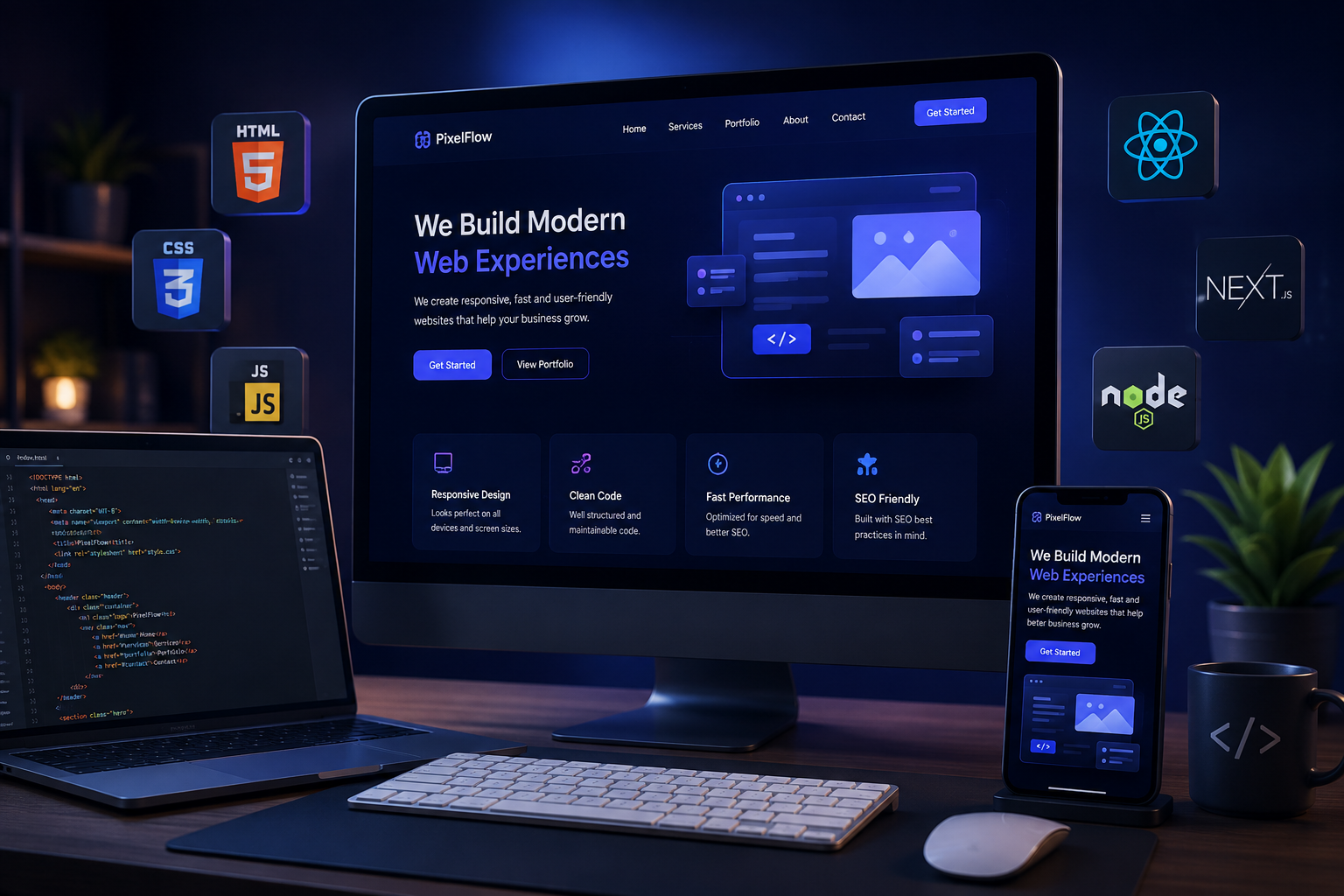 Website development screenshot